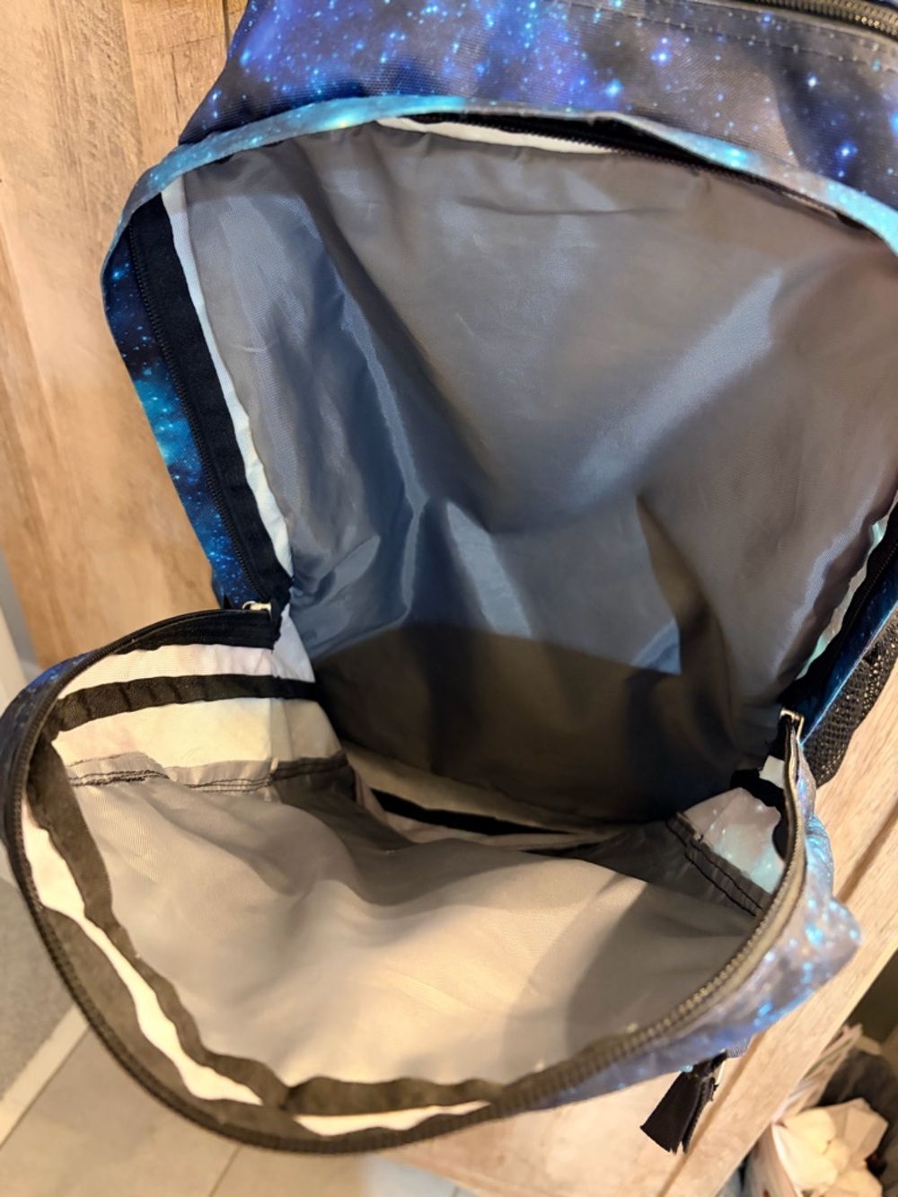 Jansport Cyberspace Galaxy Print Backpack Big Student Blue Black Teal - Picture 11 of 16